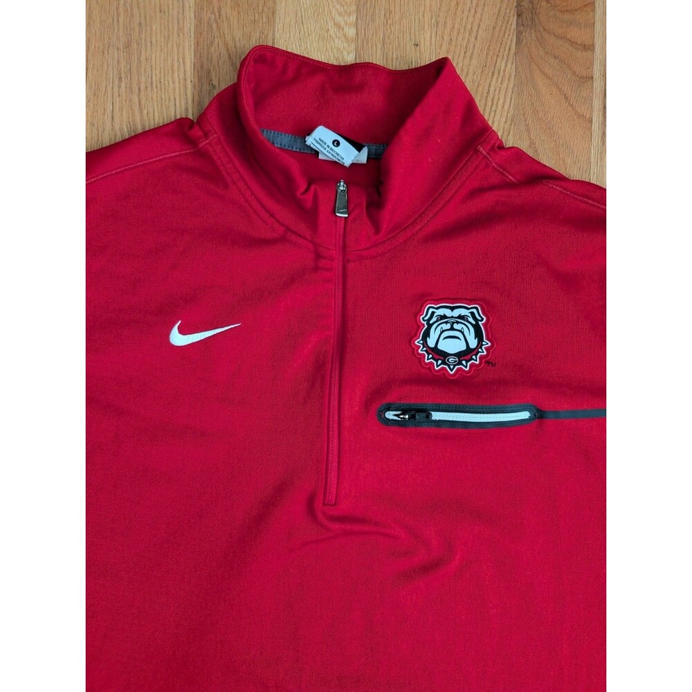 Georgia Bulldogs Pullover Mens Large Nike Dri-Fit Sweater 1/4 Zip UGA Football